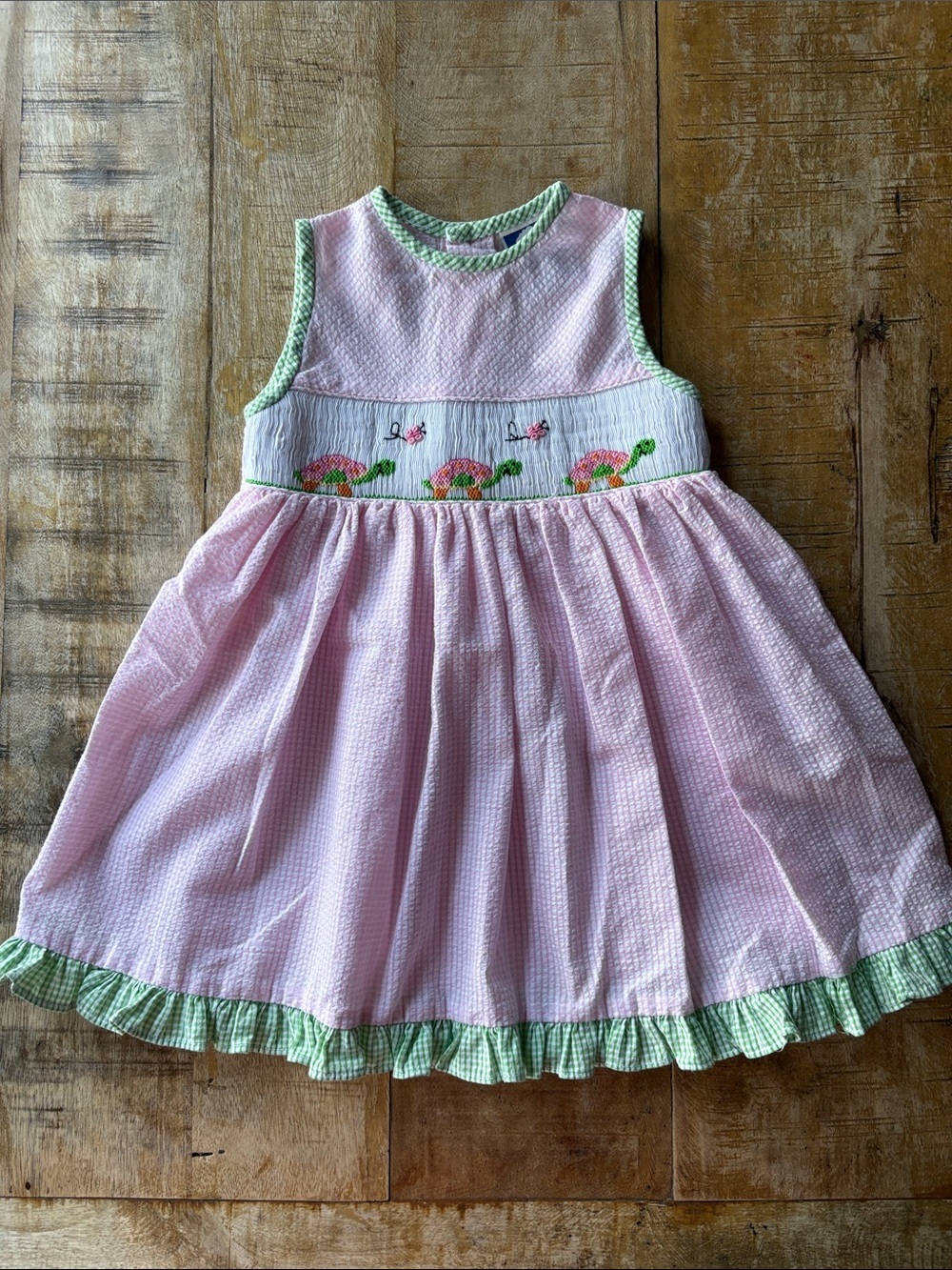 Vintage Carriage Boutiques Girls' Smocked Turtle Dress 12m